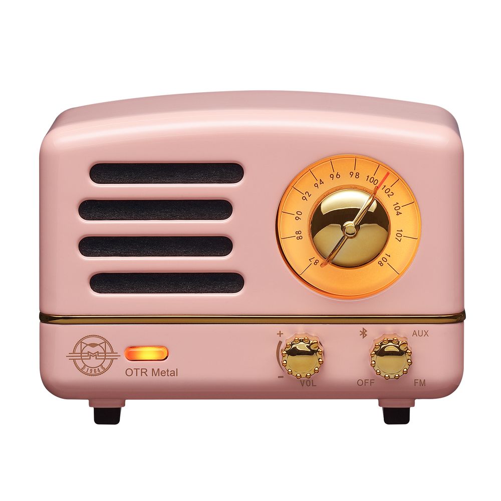 Muzen OTR Metal Wireless Portable FM Radio Bluetooth Speaker - Pink