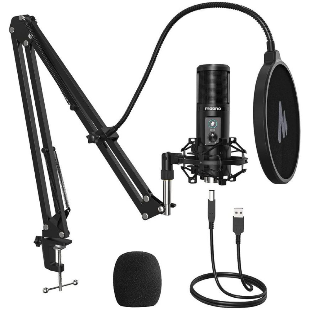 Maono AU-PM421 Large Diaphragm Condenser USB Microphone - Black