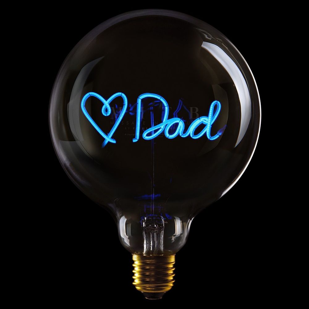 Message in the Bulb 904158Bx Love Dad LED Light Bulb (6 Volt) - Clear Glass - Blue Light