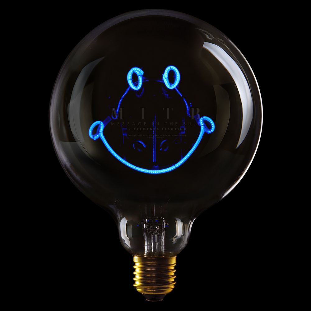 Message in the Bulb 904136Bx Smiley LED Light Bulb (6 Volt) - Clear Glass - Blue Light