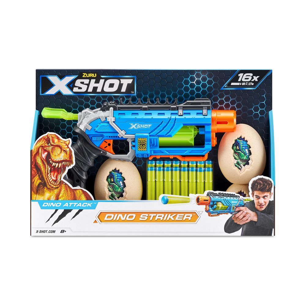 X-Shot Dino Attack Hunter Blaster Including 16 Darts And 4 Eggs Playset