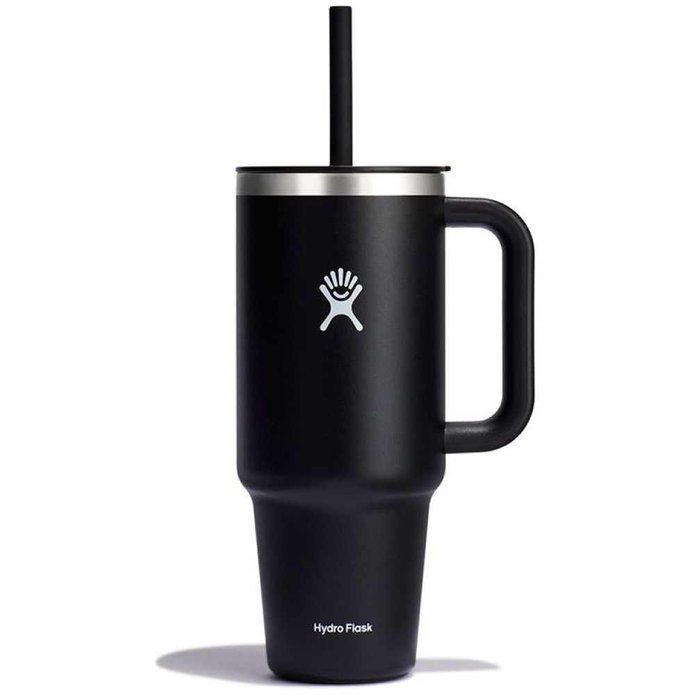 Hydro Flask 1.2l Vacuum Travel Tumbler With Straw - Black