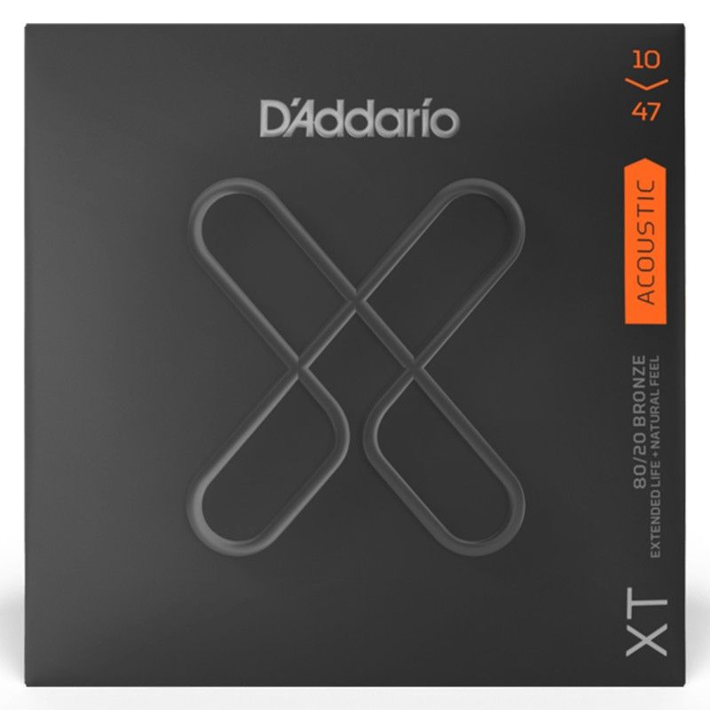 D'addario XTABR1047 XT 80/20 Bronze Acoustic Guitar Strings Set Extra Light 10-47