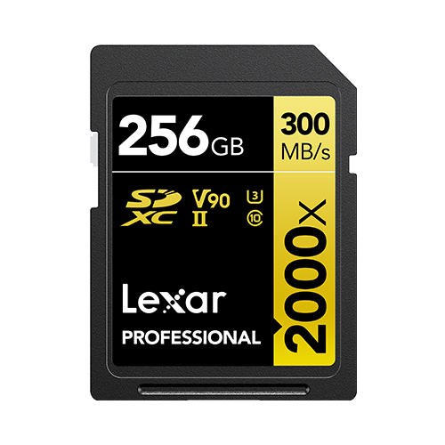 Lexar 256GB Lexar Professional 2000X SDhc UHS-II Cards/ Up To 300MB/S Read 260MB/S Write C10 V90 U3