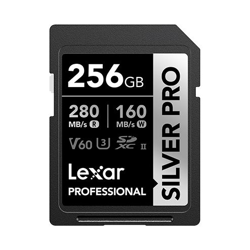 Lexar 256GB Lexar Professional Silver Pro SDXc UHS-II Card/ Up To 280MB/s Read/ 160MB/s Write/C10 U3 V60