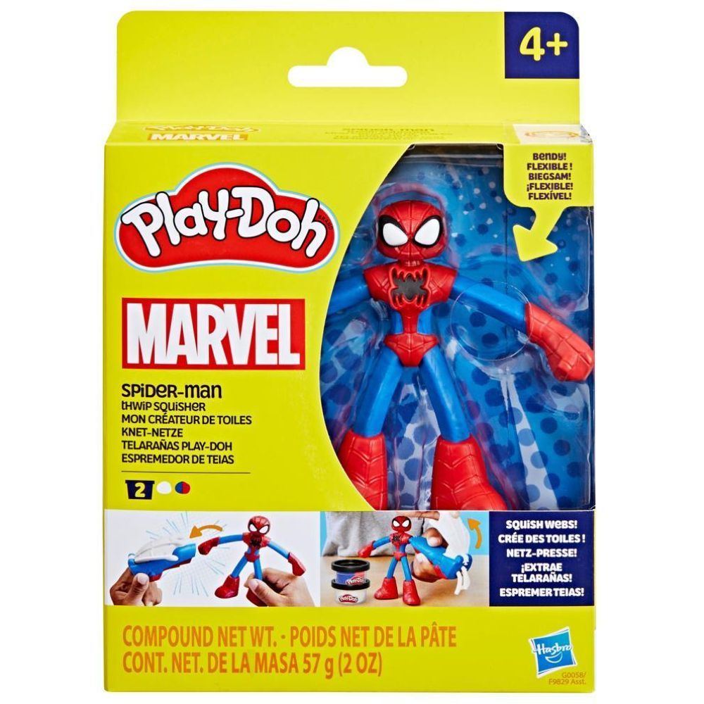 Play-Doh Marvel Spiderman Thwip Squisher Set With Bendy Action Figure
