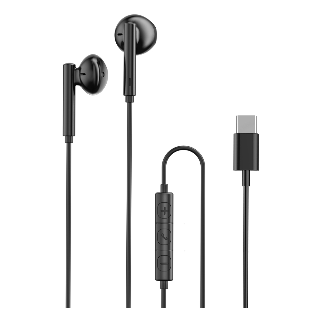 RavPower Wired Earphone With Type C Plug - Black
