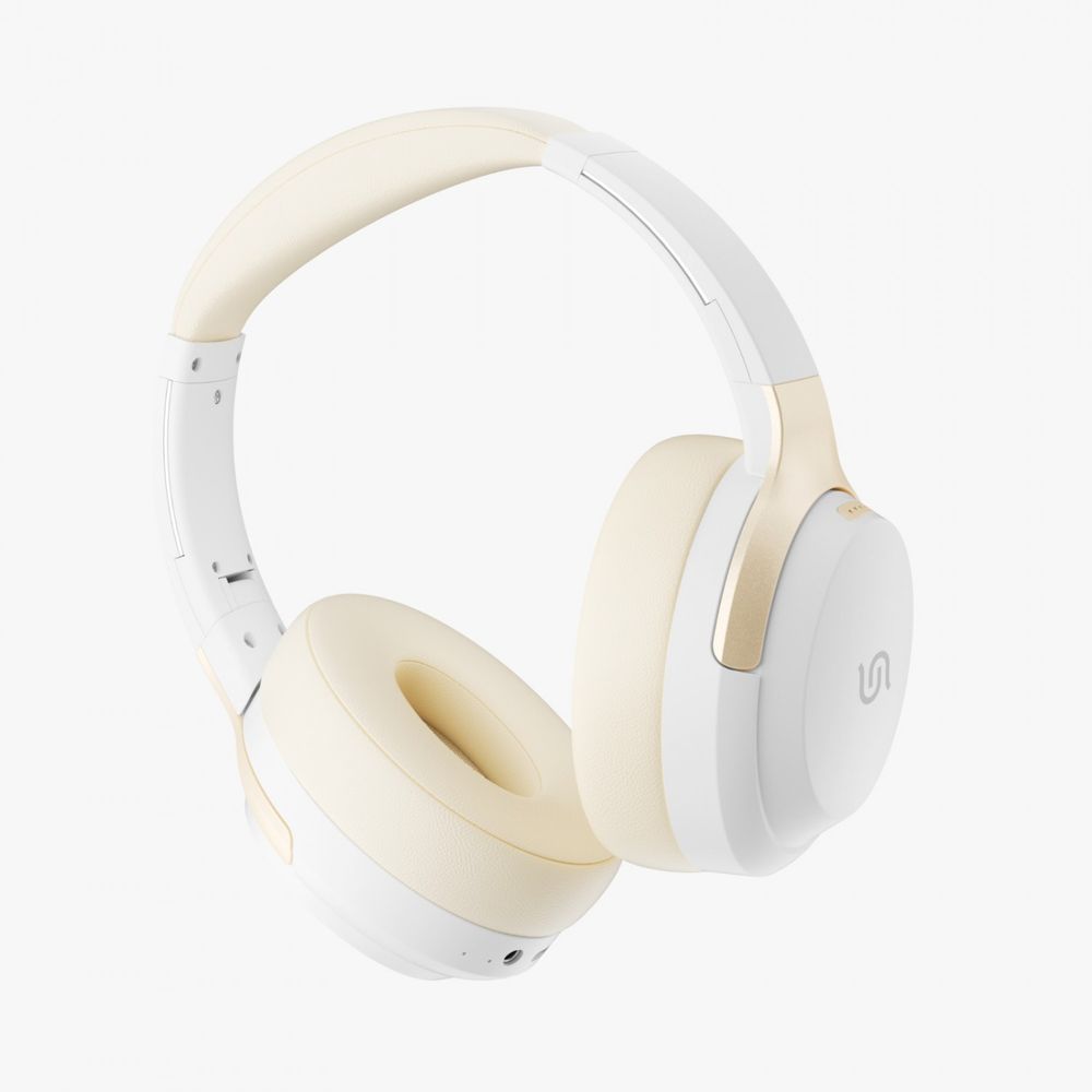 Soundtec By Porodo Eclipse Wireless Headphone High-Clarity Mic With Enc Environment Noise Cancellation-White/Cream