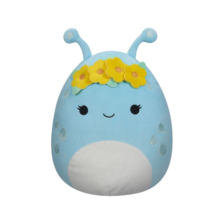 Squishmallows Neelu Pastel Blue Alien With Flower Crown 12-Inch Plush Toy