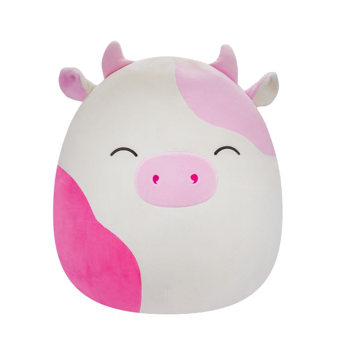 Squishmallows Caedyn Pink Spotted Cow With Closed Eyes 16-Inch Plush Toy