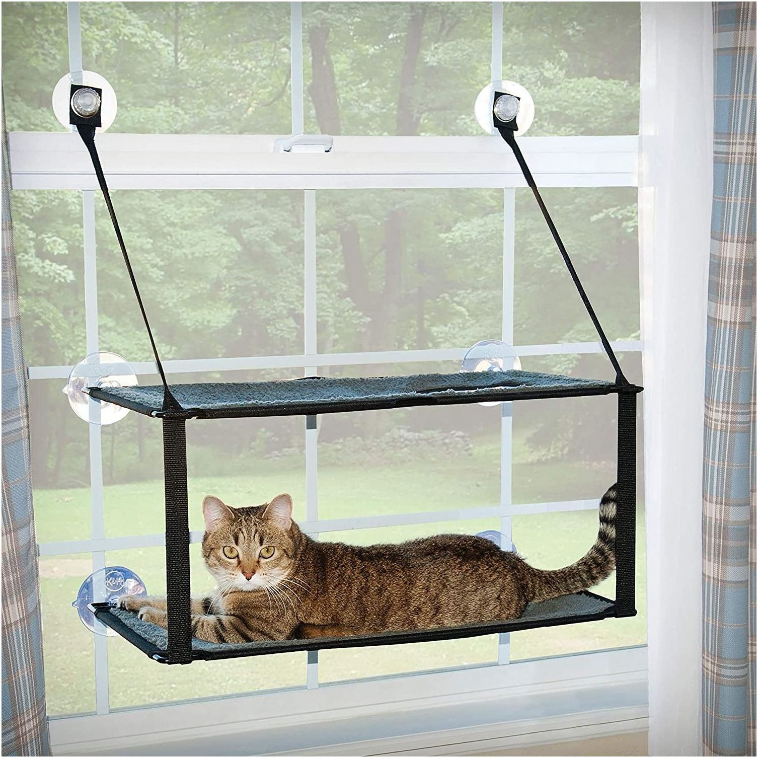 K & H Ez Mount Window Double Stack Kitty Sill - Gray (12 x 23 Inch)