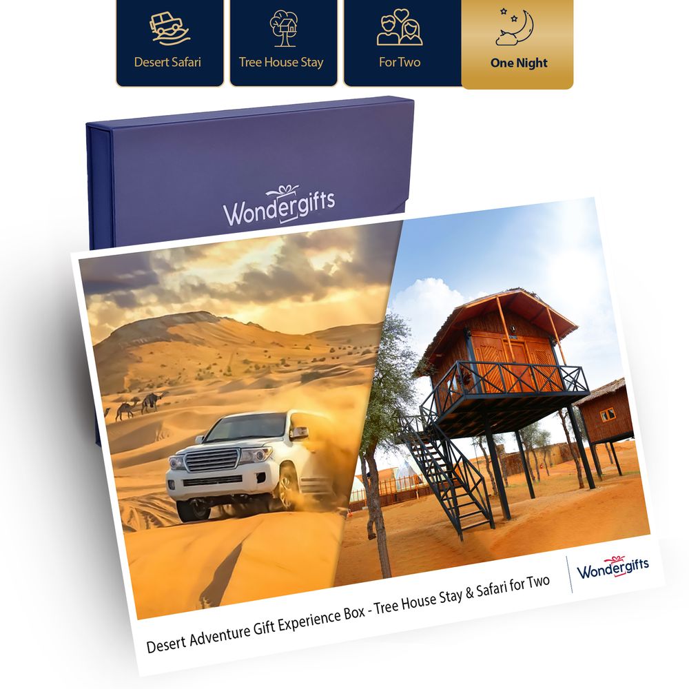 Wondergifts Desert Adventure - Tree House Stay & Safari For Two Gift Experience Box