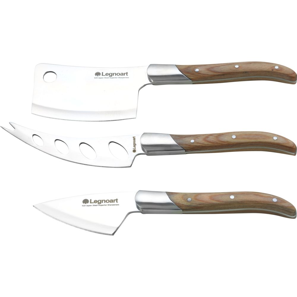 Legnoart Reggio Cheese Set With Light Wood Handle