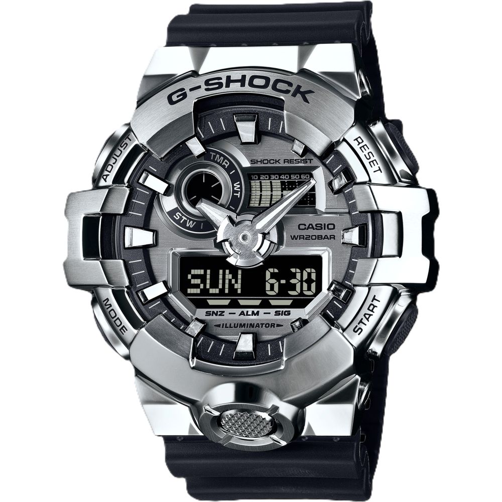 Casio GM-700-1ADR G-Shock Men's Analog/Digital Resin Watch - Black / Silver