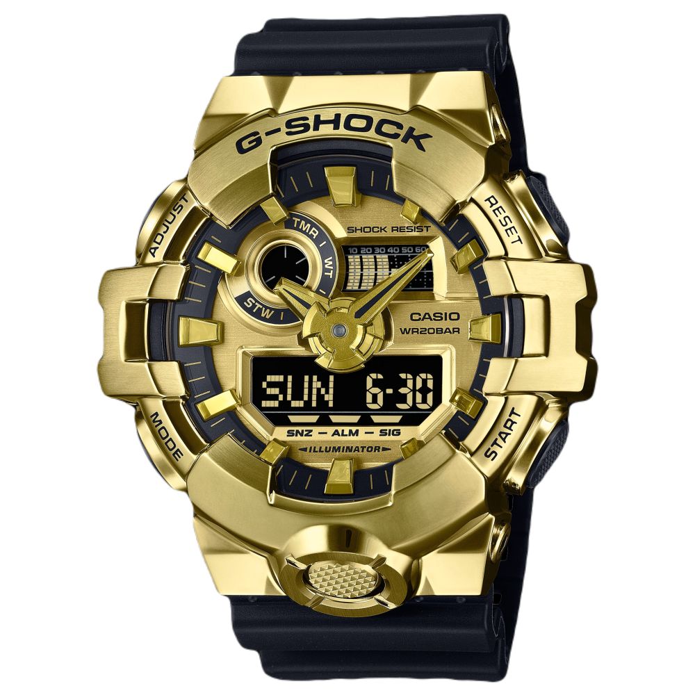 Casio GM-700G-9ADR G-Shock Men's Analog/Digital Resin Watch - Black / Gold