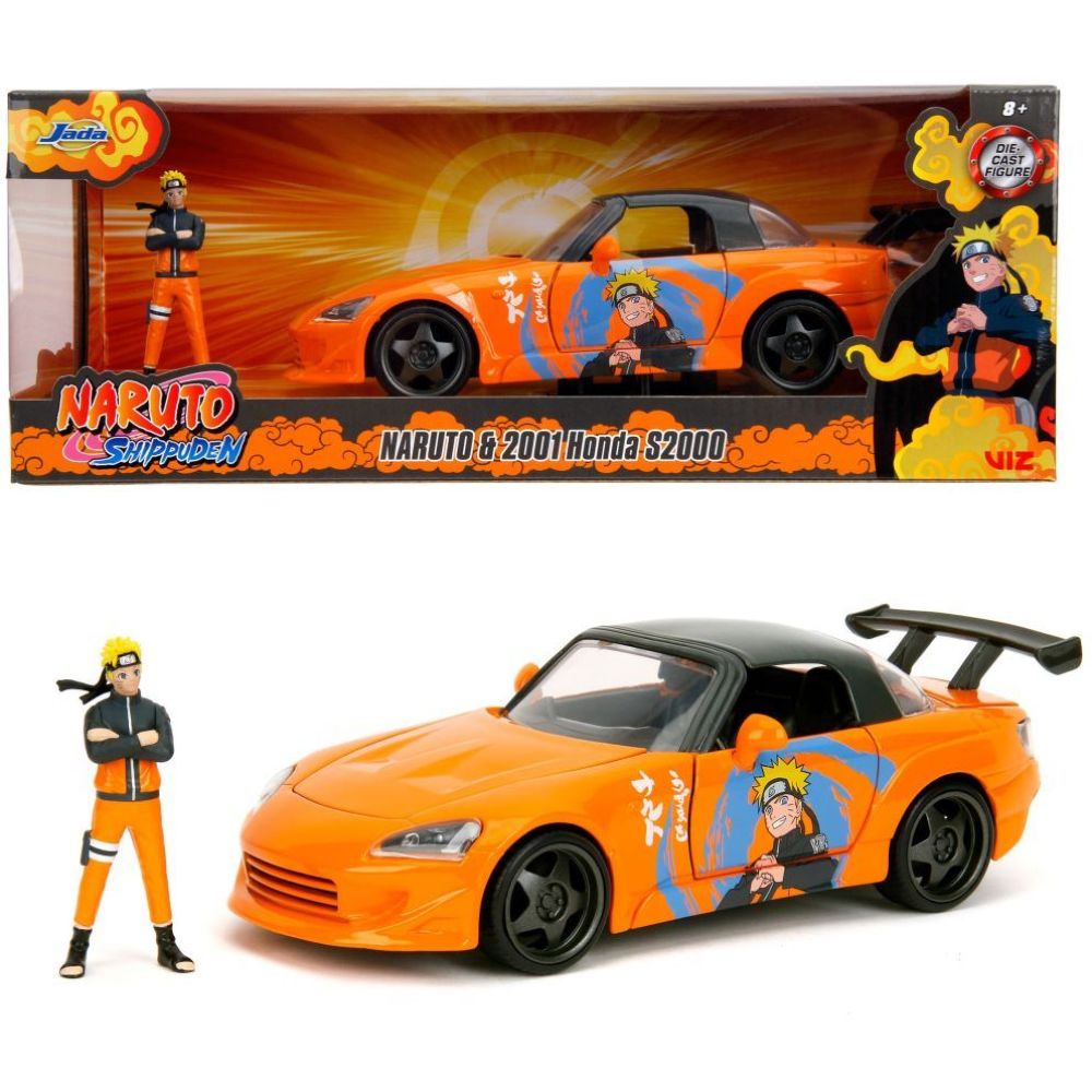 Jada Toys Naruto Shippuden Naruto & 2001 Honda S2000 Diecast Model Car 1.24 Scale