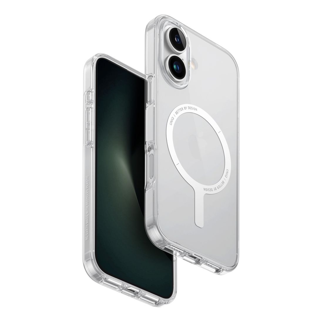 UNIQ Hybrid iPhone 16 (2024) Case 6.1 Magclick Charging Clario (Eco) - Lucent (Clear)