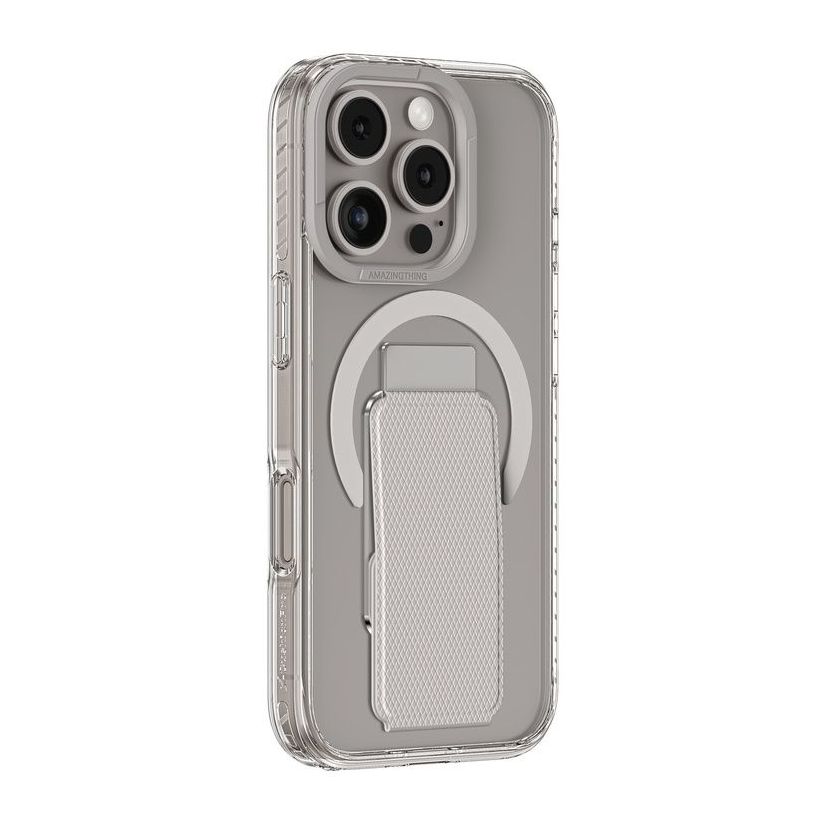 AmazingThing Titan Pro Holder Magsafe Drop Proof Case For iPhone 16 Pro 6.3-Inch - Grey