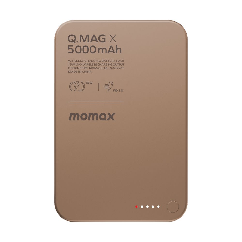 Momax Q.Mag X 5000Mah Gen2 15W Ultra Slim Magsafe Wireless Power Bank - Rose Gold