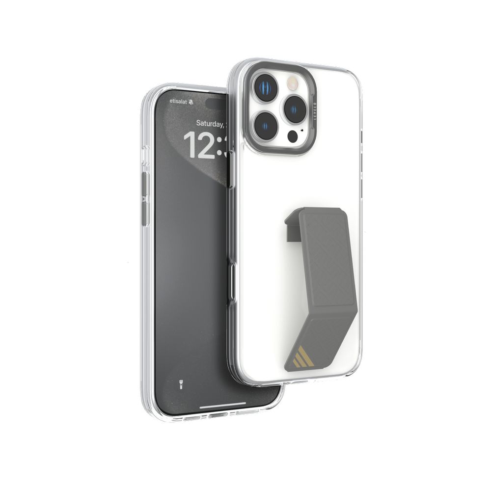 Levelo Morphix Clara Grip Case For iPhone 16 Pro Max - Grey