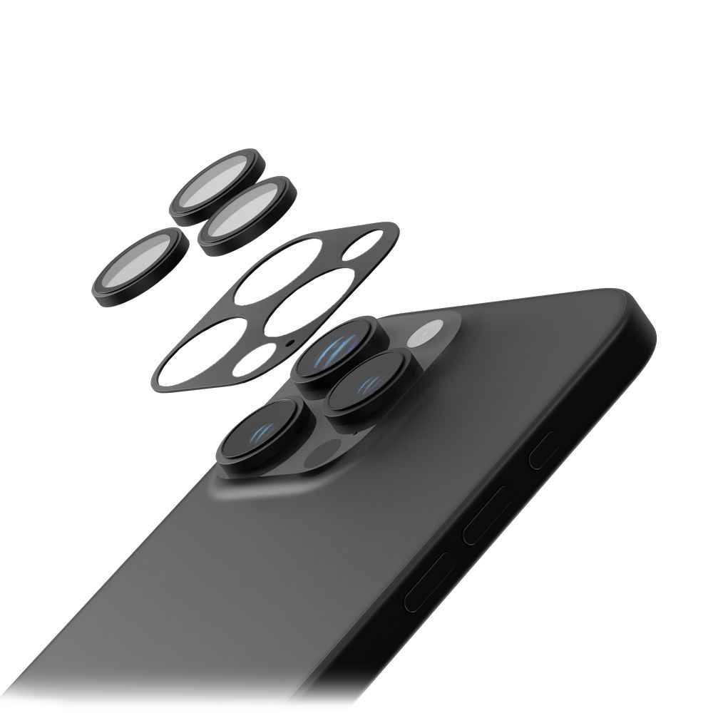 Levelo Trio Pro Camera Lens Protector For iPhone 16 Pro/Pro Max - Black