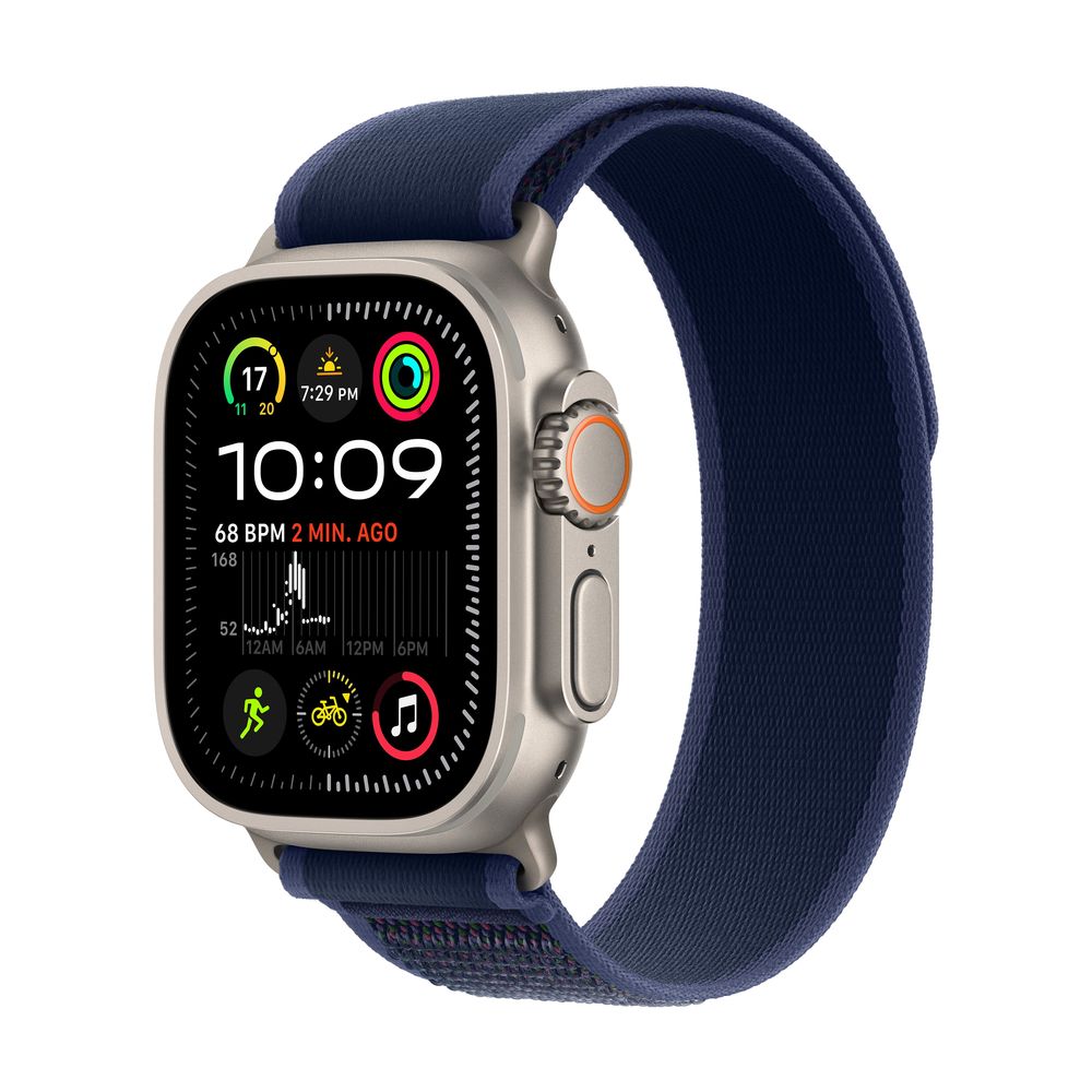 Apple Watch Ultra 2 (2024) GPS + Cellular 49mm Natural Titanium Case with Blue Trail Loop - M/L