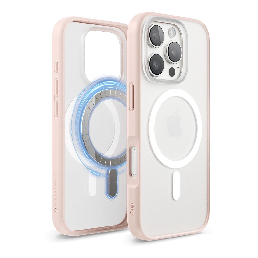 Elago Magnetic Hybrid case for iPhone 16 Pro - Soft Feeling Clear / Lovely Pink