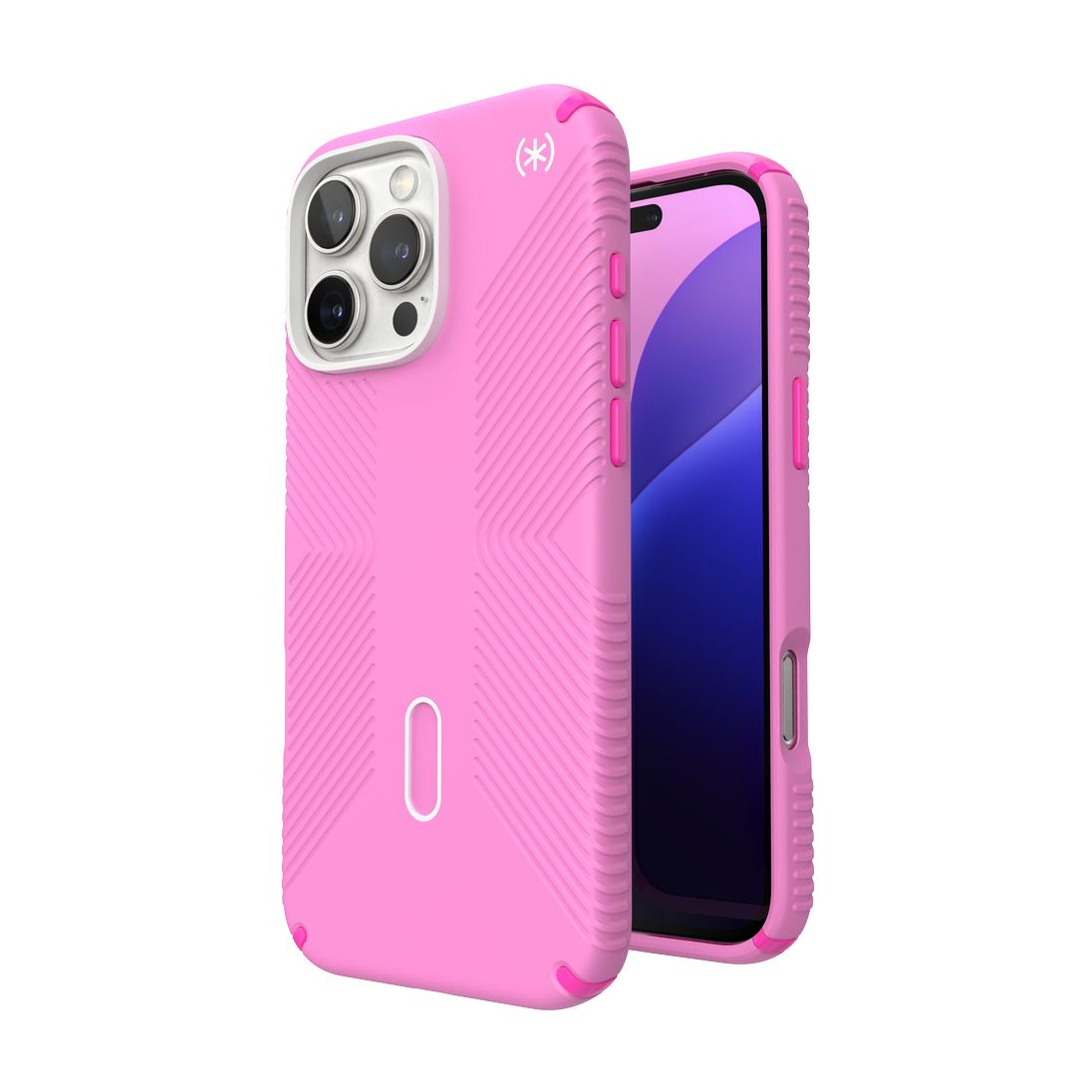 Speck iPhone 16 Pro Max Presidio2 Grip Case With MagSafe And ClickClock - True Pink/Shocking Pink