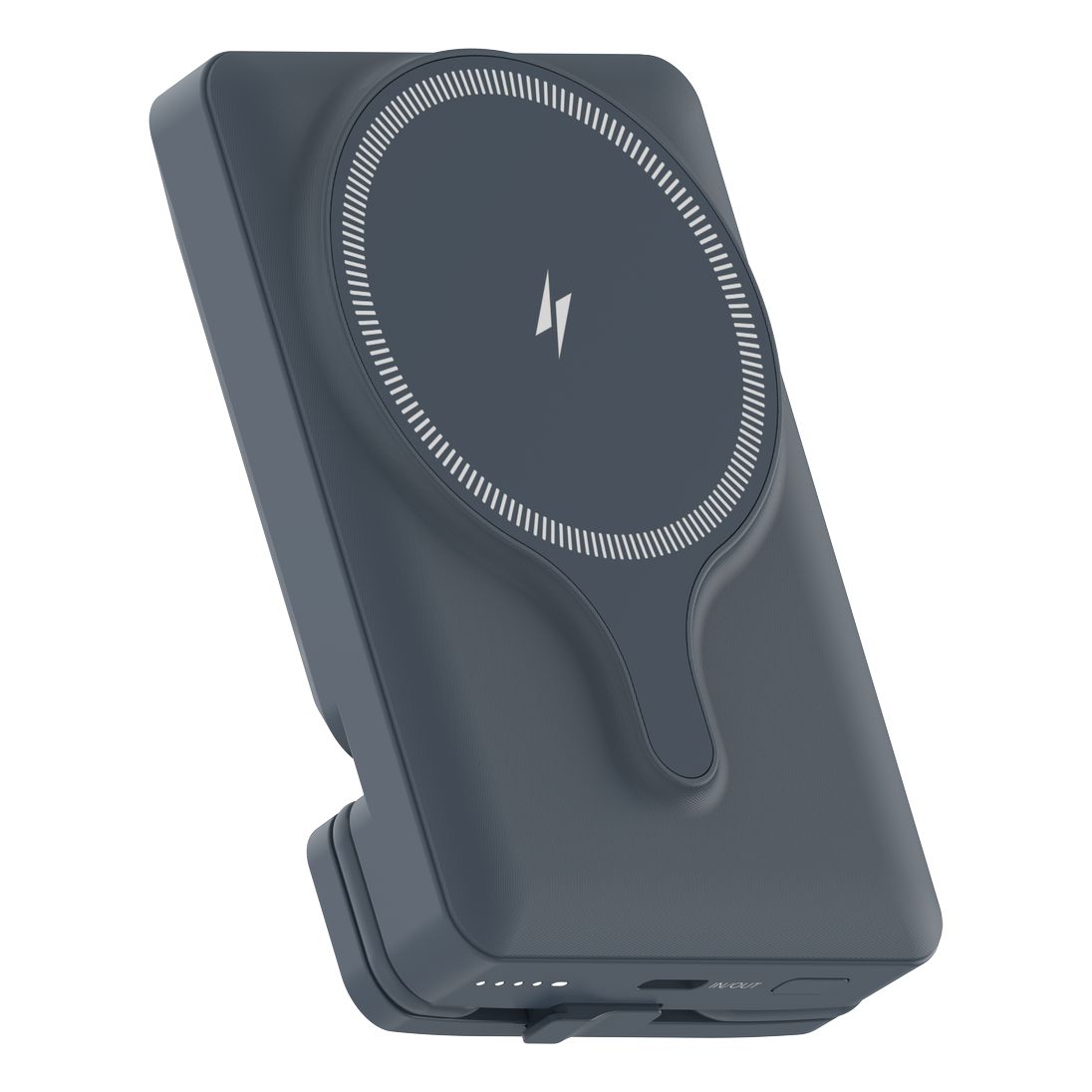 Powerology 5000mAh Power Bank Magsafe Charging Air-Vent Mount - Grey