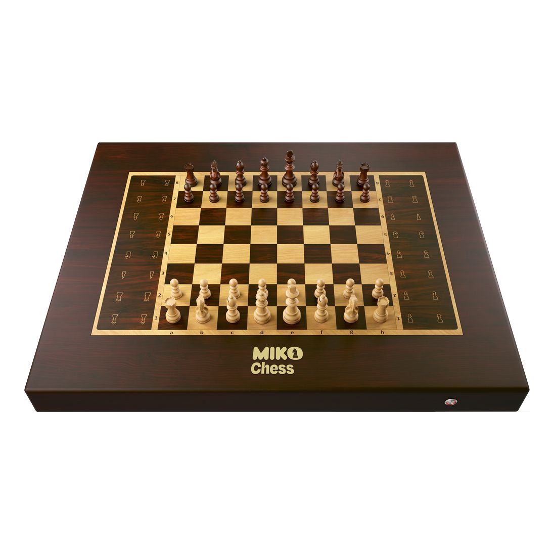 Miko Chess Board - Rosewood finish