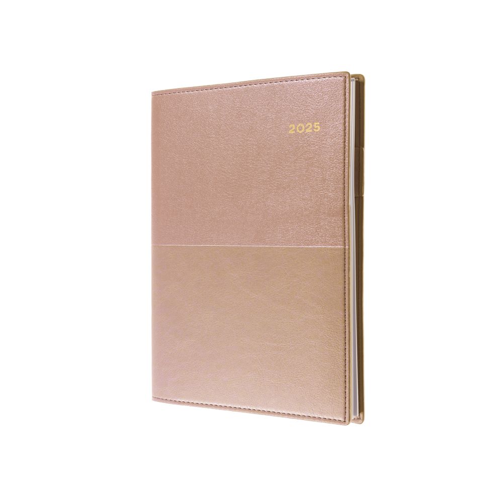 Collins Debden Valour 2025 A5 Planner Day To A Page Diary (With Appointments) - Rose Gold