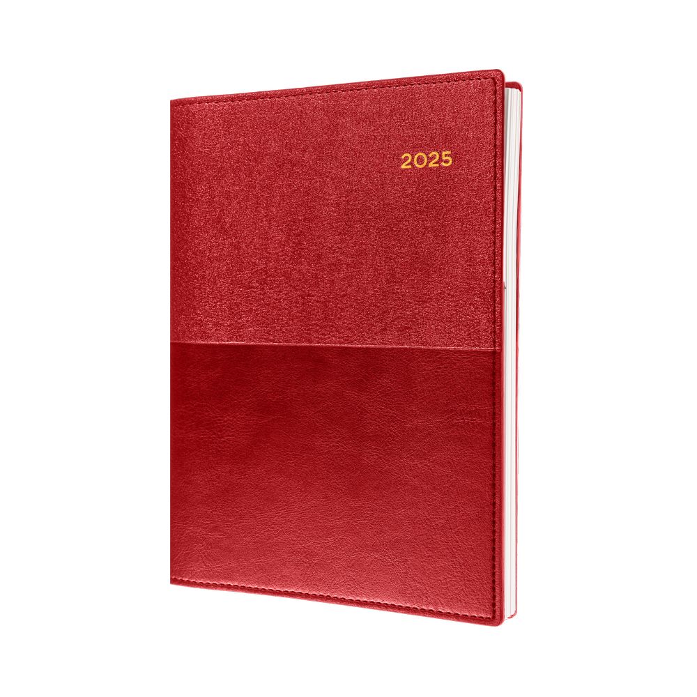 Collins Debden Valour 2025 A5 Planner Day To A Page Diary (With Appointments) - Red