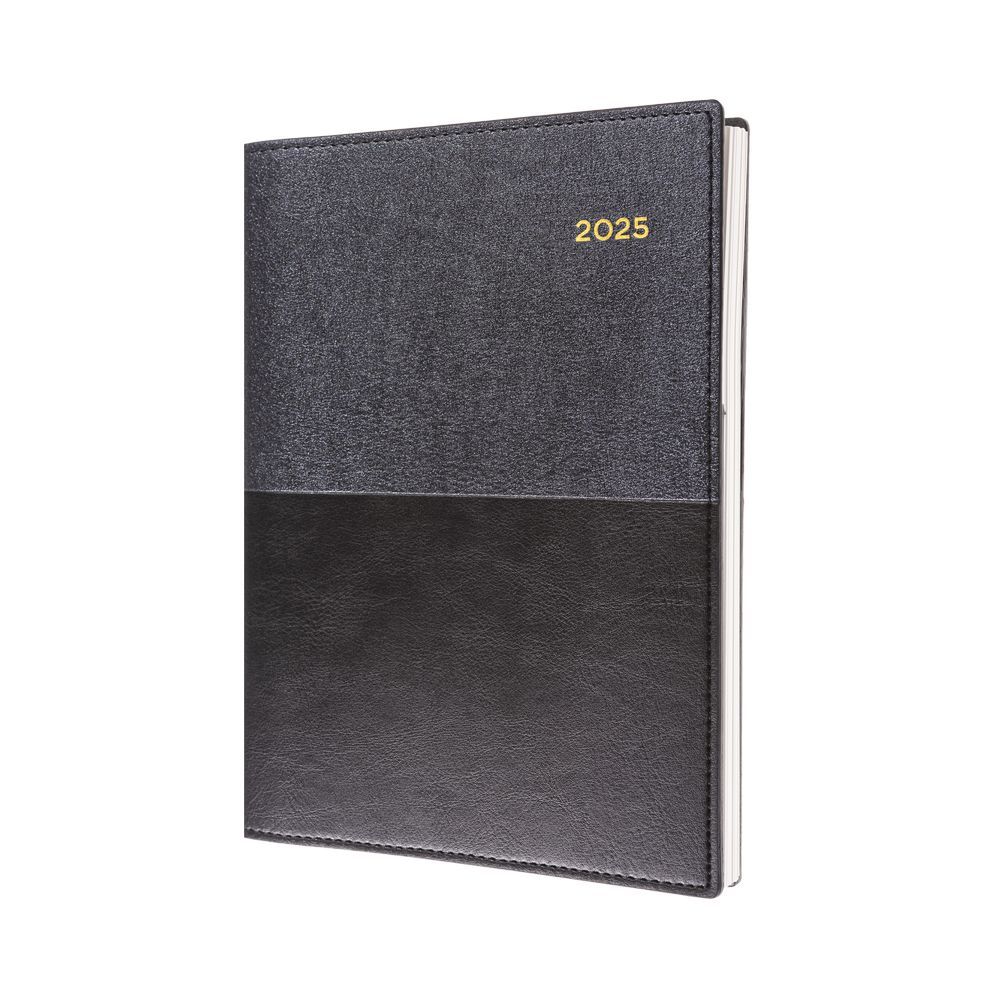 Collins Debden Valour 2025 A5 Planner Day To A Page Diary (With Appointments) - Black