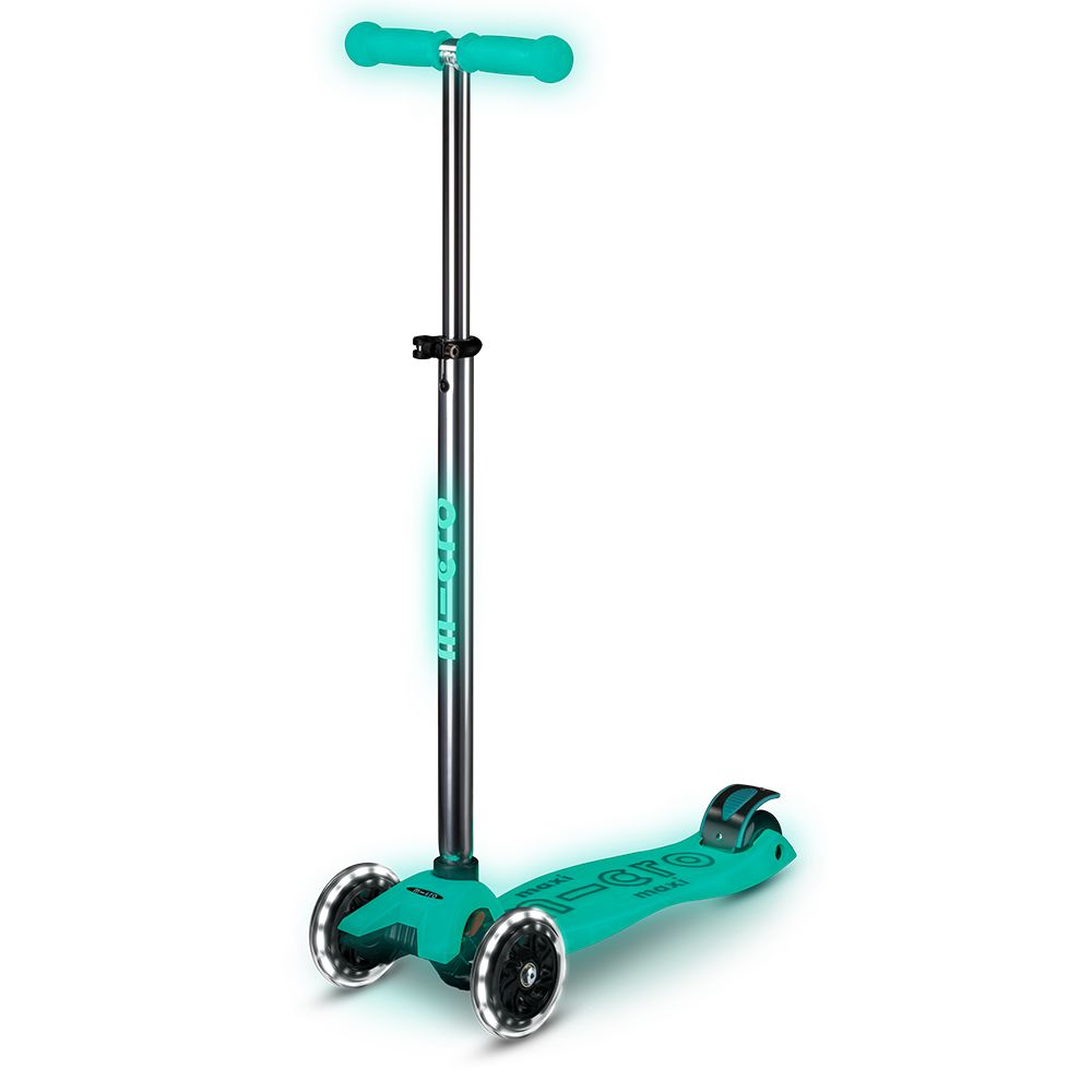 Micro Maxi Deluxe Glow LED Jelly Green Scooter