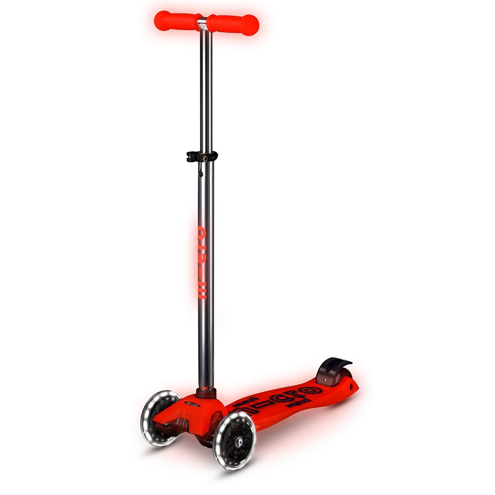 Micro Maxi Deluxe Glow LED Aura Red Scooter