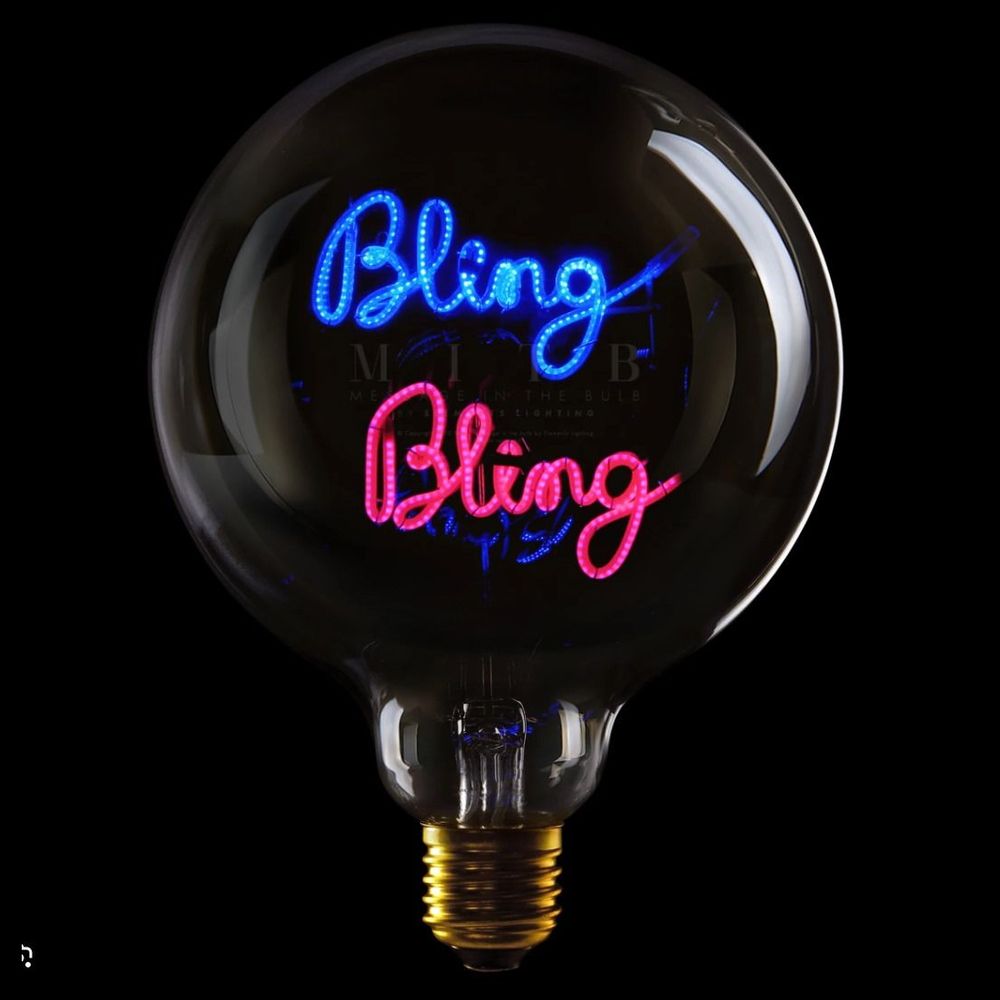 Message in the Bulb - Bling Bling - Blue Rouge LED Light Bulb (6 Volt)