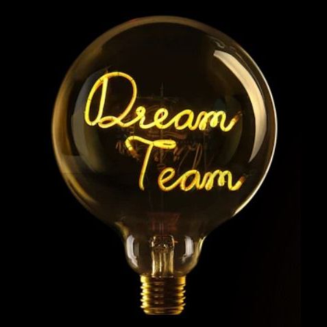 Message in the Bulb - Dream Team - Amber/ Rouge LED Light Bulb (6 Volt)