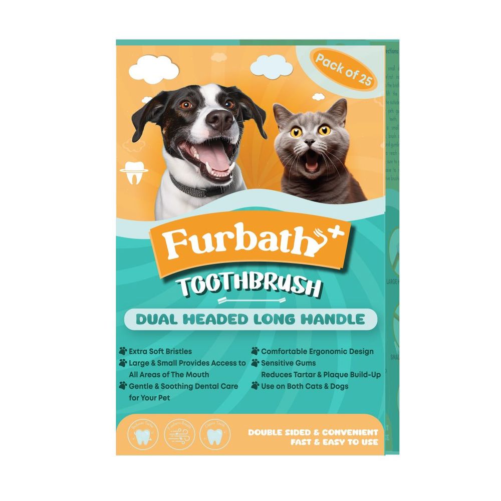 Furbath Disposable Tooth Brush Multicolours - 22 x 1.8cm (25 Pack)