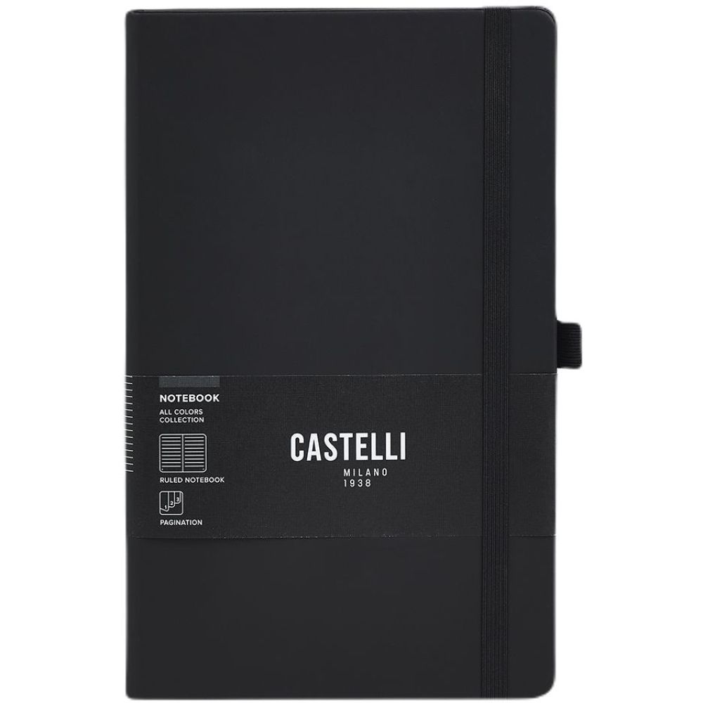 Castelli Large Ruled All Colour Notebook - Black (19 x 25 cm)