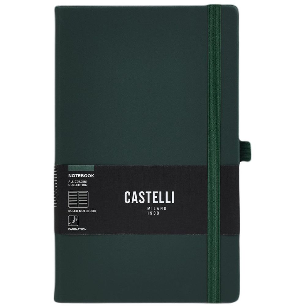 Castelli Large Ruled All Colour Notebook - Green (19 x 25 cm)
