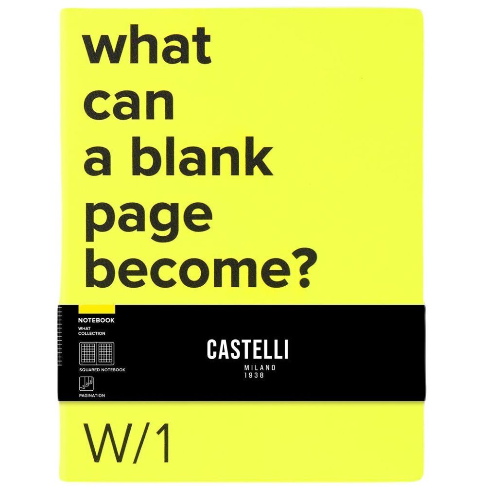 Castelli Large Squared What Notebook W/1 - Yellow (19 x 25 cm)