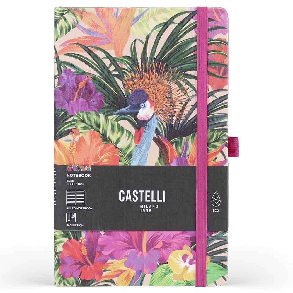 Castelli Medium Ruled Eden Notebook - Tropical (13 x 21 cm)
