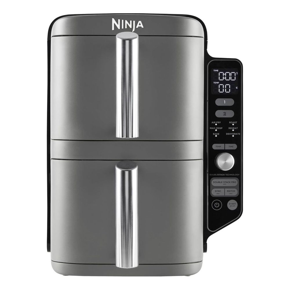 Ninja Double Stack XL Air Fryer SL400ME Vertical Dual Drawer Air Fryer 9.5L Capacity 2470W - Grey