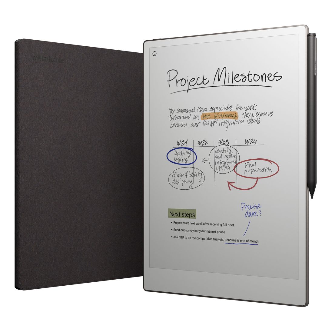 reMarkable PaperPro + MarkerPlus + Book Folio Pro Basalt