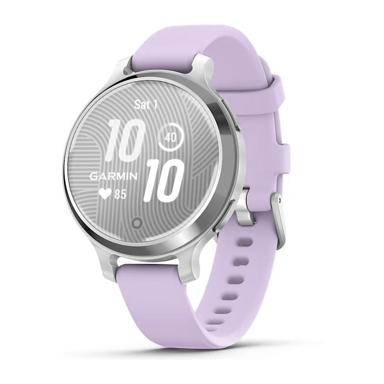 Garmin Lily 2 Active Fitness Smartwatch - Silver with Purple Jasmine Silicone Band