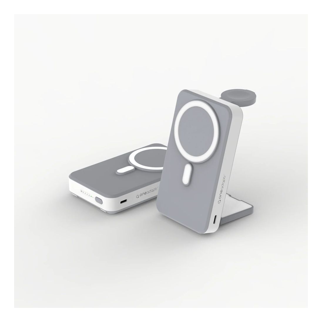 One Adaptr OneGo 5 In 1 MagSafe Wireless Charging Stand PowerBank - Grey