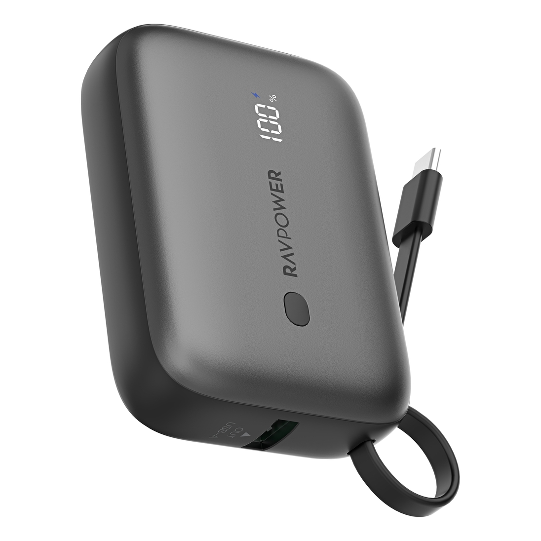 RavPower RP-PB1224 PD Pioneer 10000mAh 2-Port + With Type-C Line Power Bank - Black