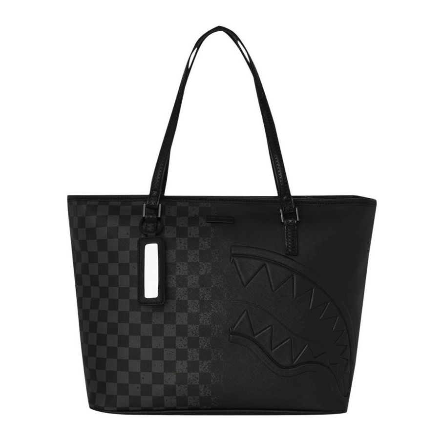 Sprayground Spray Spritz Grey Check Black Tote