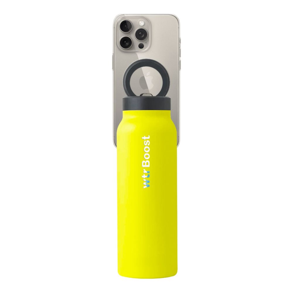 WTR Boost Yellow - Insulated Stainless Steel Bottle with Mobile Holder 750ml