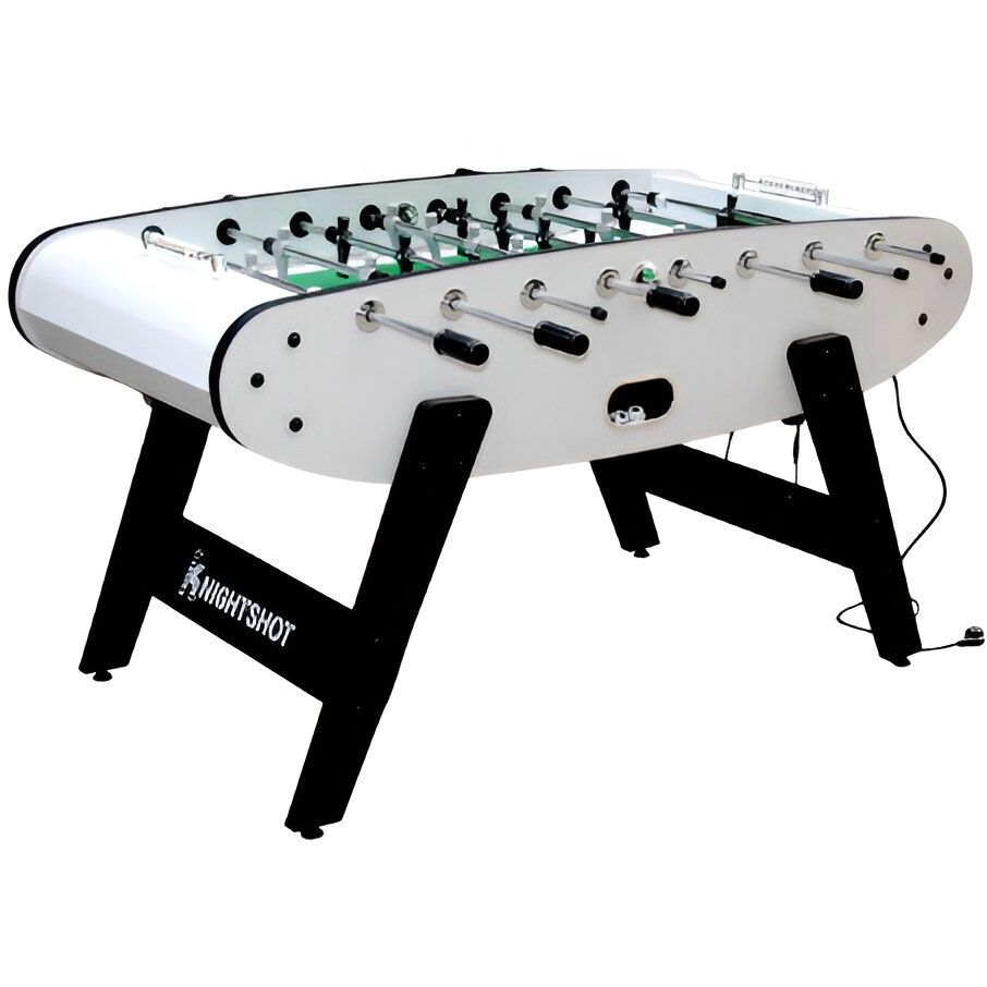 Knight Shot ST132 Home-Use Foosball Table with Blue LED Light - White